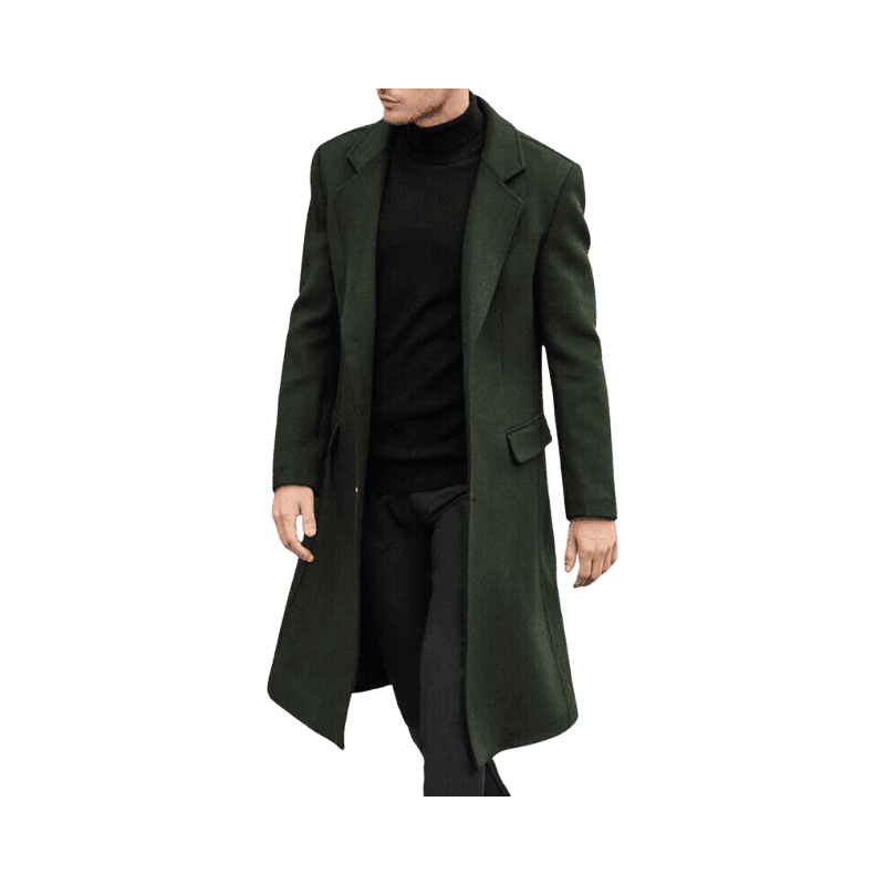 men green coat trench for winter 2026
