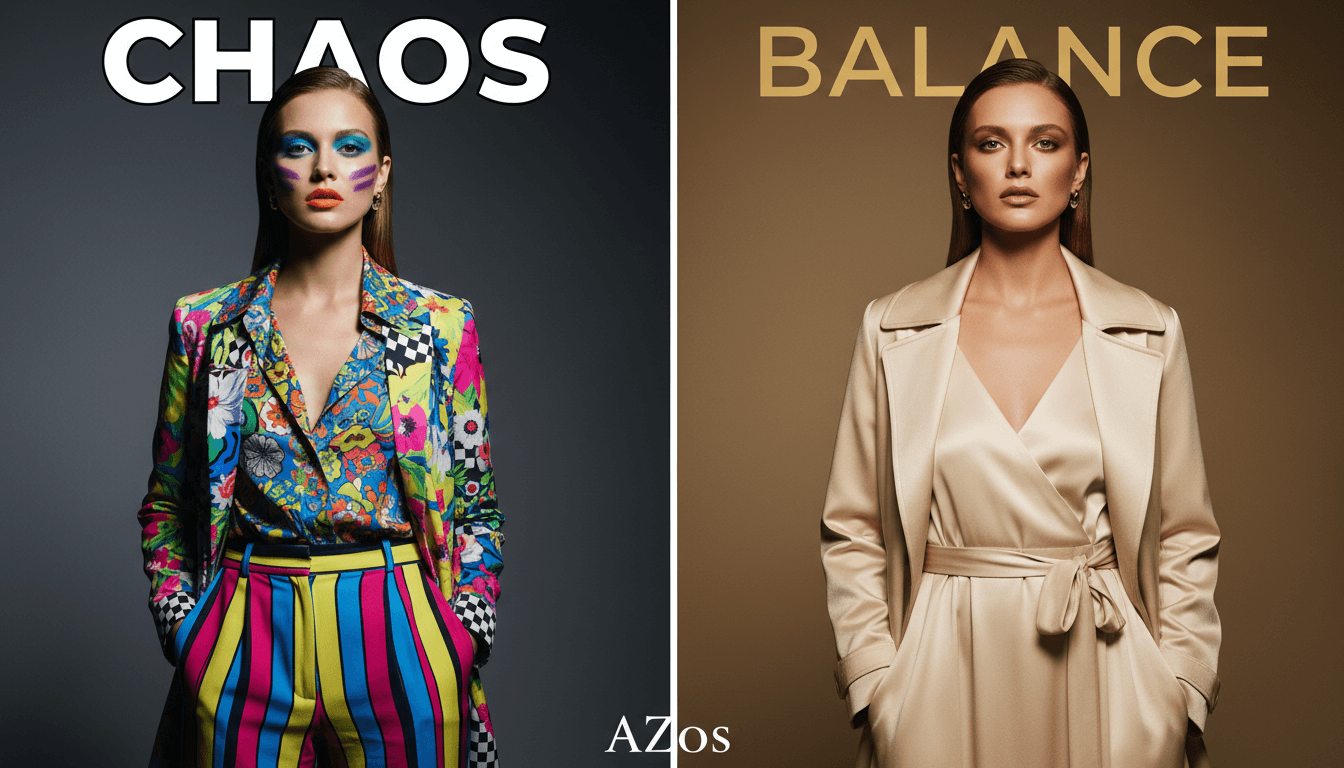 Makeup and outfit harmony comparison showing the Seductive Hue Theory